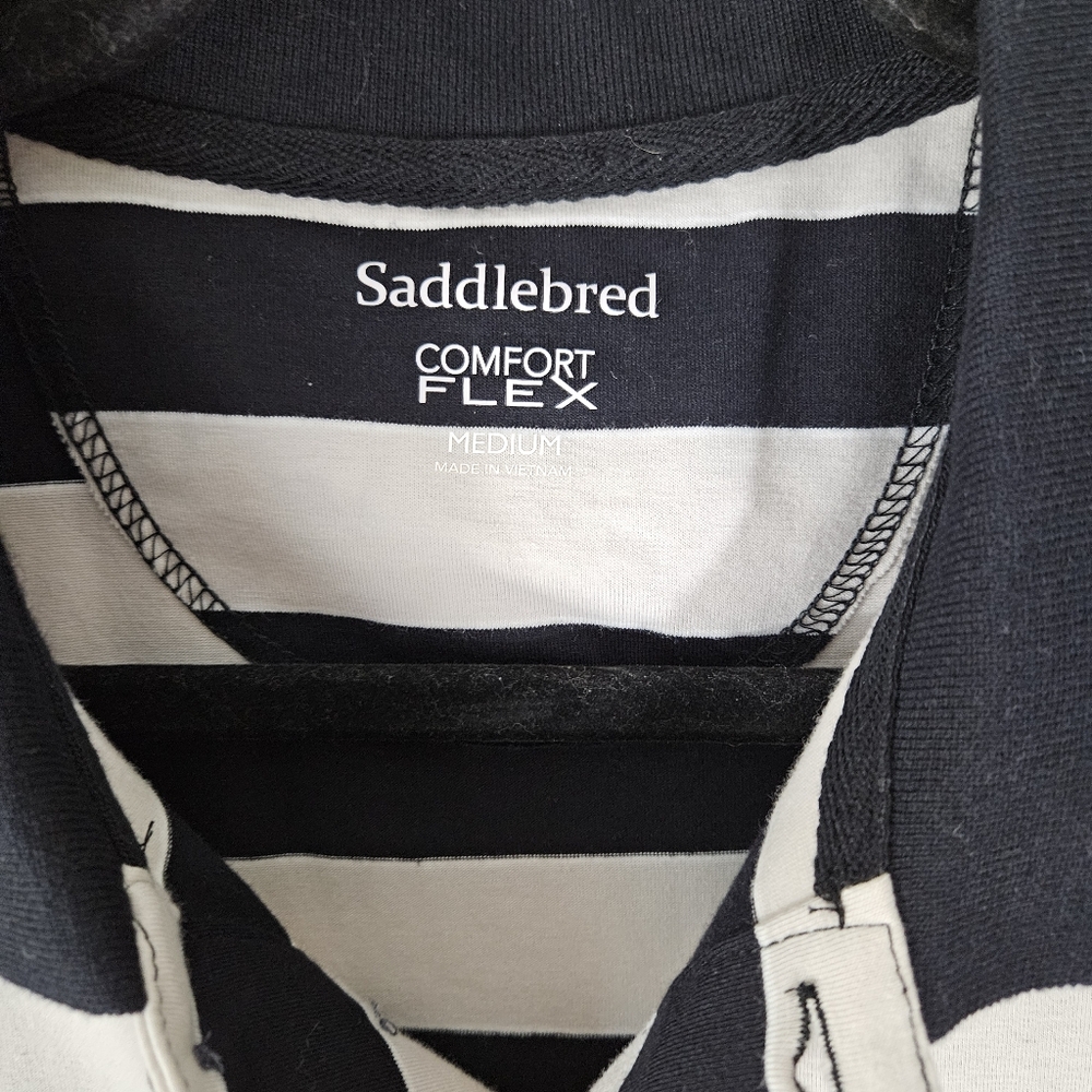 Saddlebred Rugby Style Striped Men's Polo - Picture 4 of 10